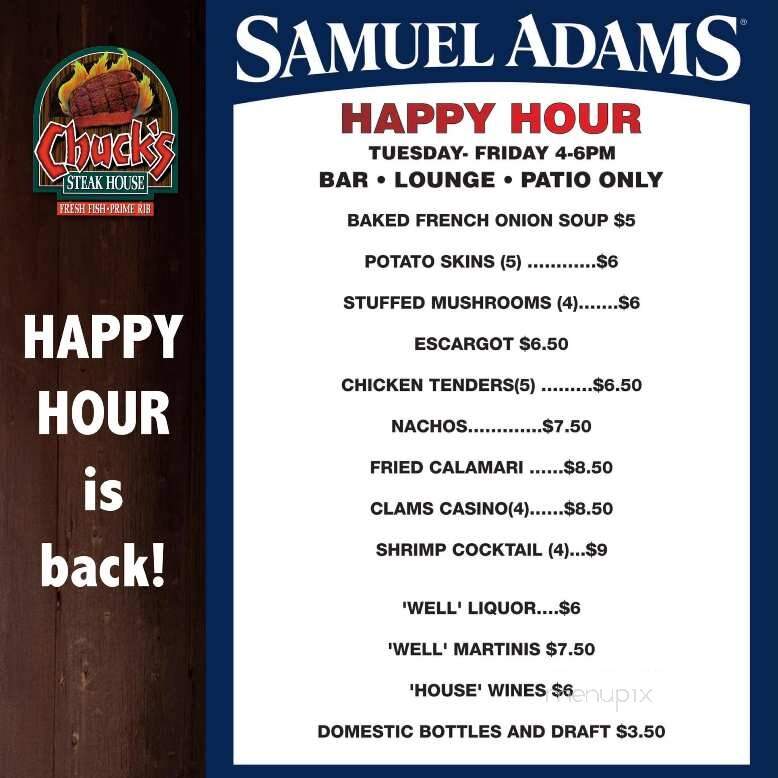 Chuck's Steak House - Rocky Hill, CT menu_pic