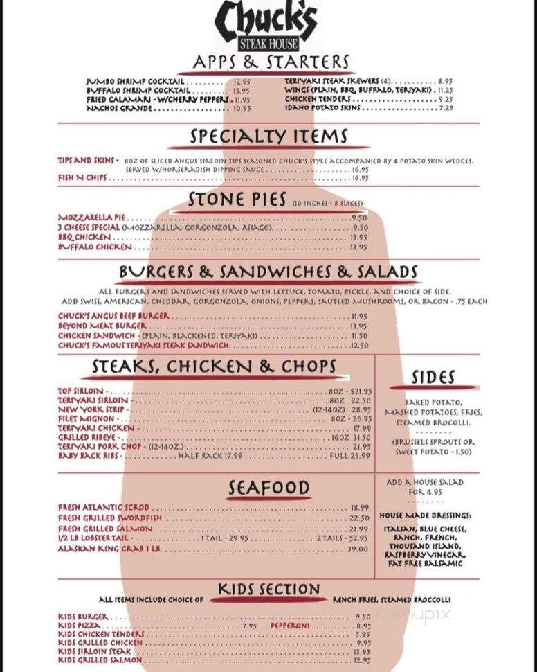 Chuck's Steak House - Rocky Hill, CT menu_pic