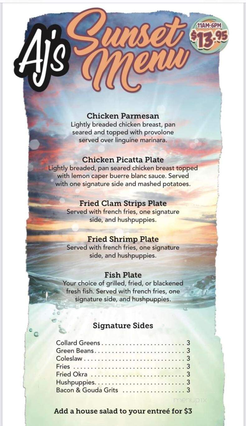AJ's Oyster Shanty - Fort Walton Beach, FL menu_pic