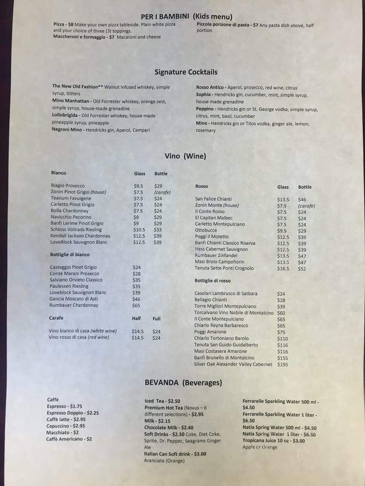 Mino - Naples, FL menu_pic