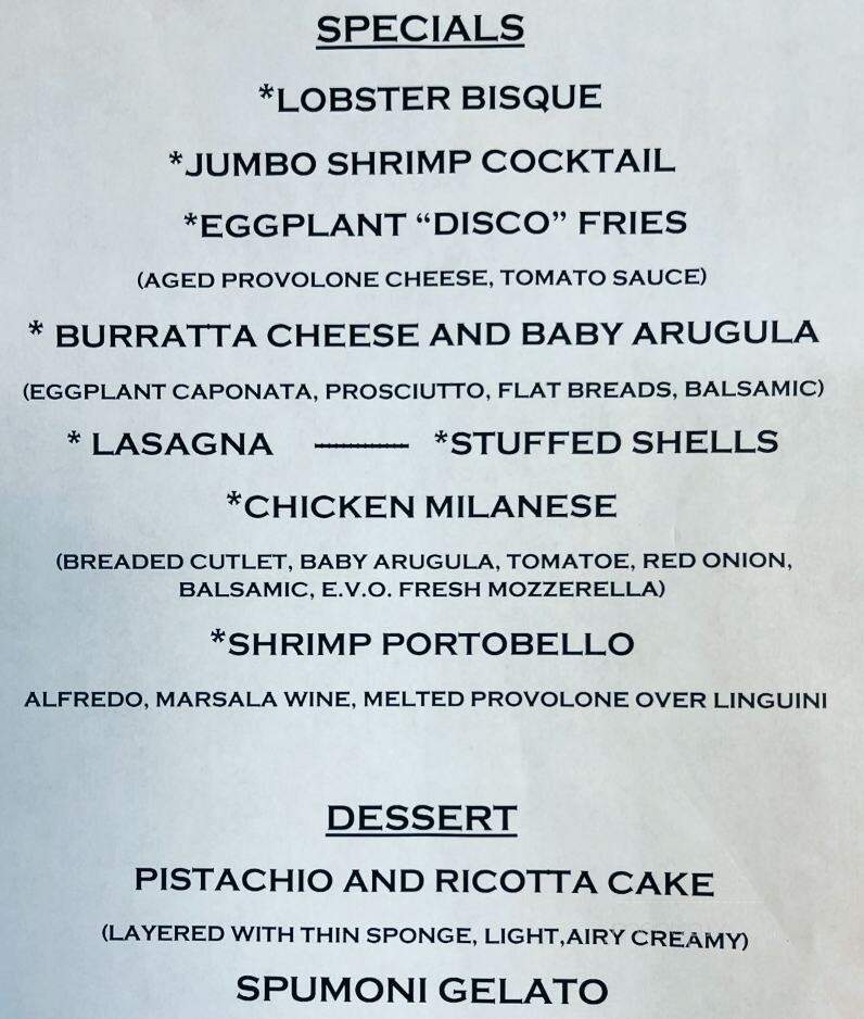 Luna Rossa Restaurant / Pizzeria - Milford, PA menu_pic