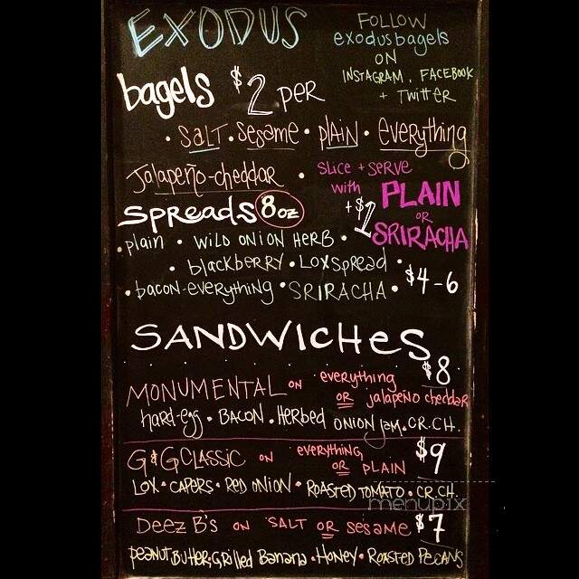Exodus Bagels - Roslindale, MA menu_pic