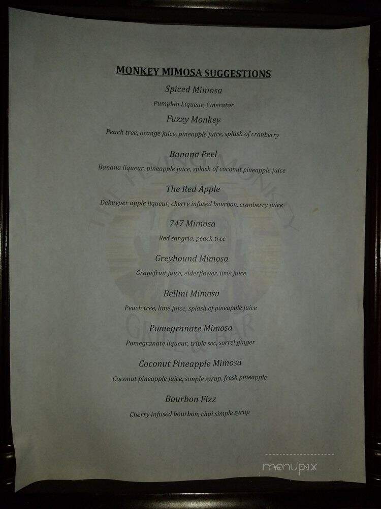 The Flying Monkey Grill Bar - Hartford, CT menu_pic