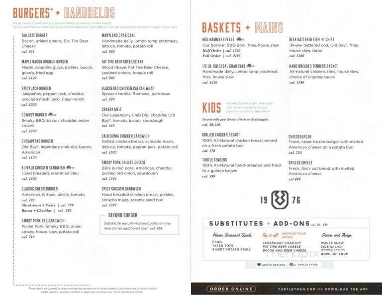 The Greene Turtle - North Brunswick, NJ menu_pic