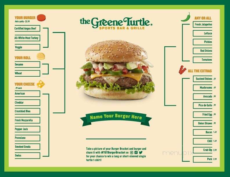 The Greene Turtle - North Brunswick, NJ menu_pic