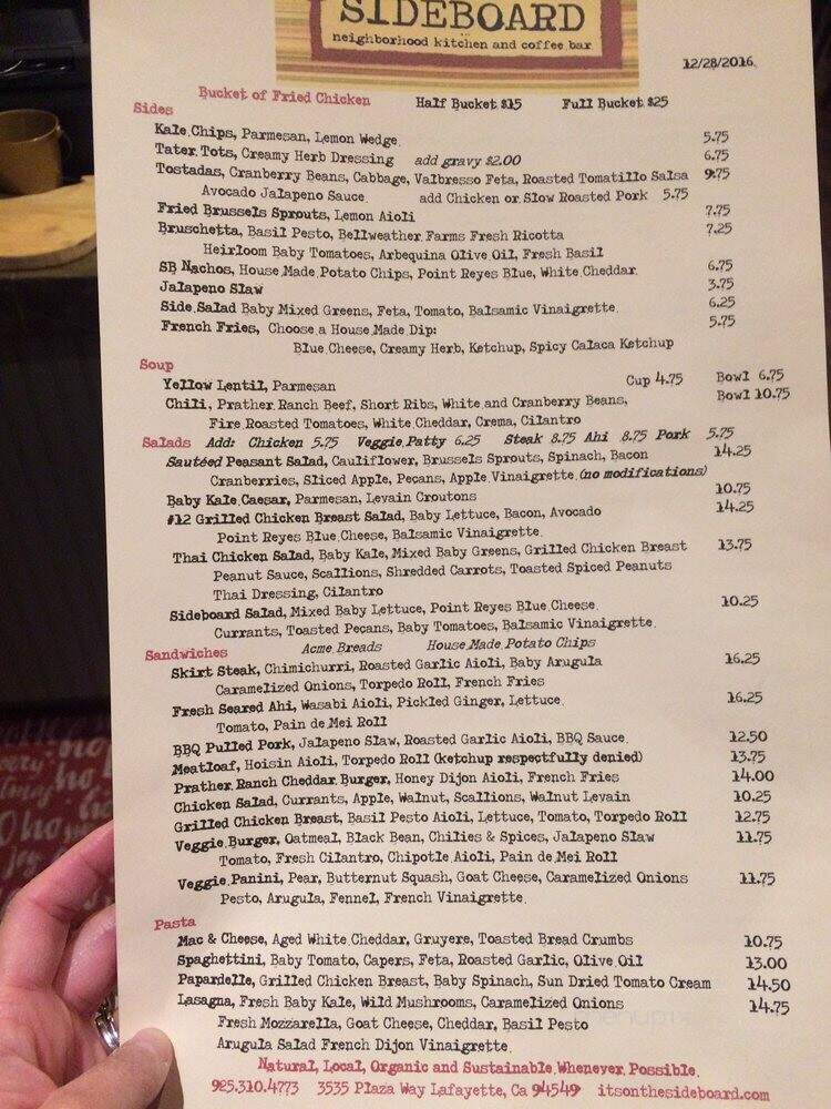 Online Menu of Sideboard, Lafayette, CA