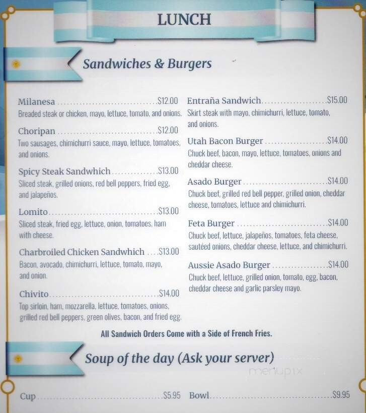 Asado Argentinian Grill - Orem, UT menu_pic