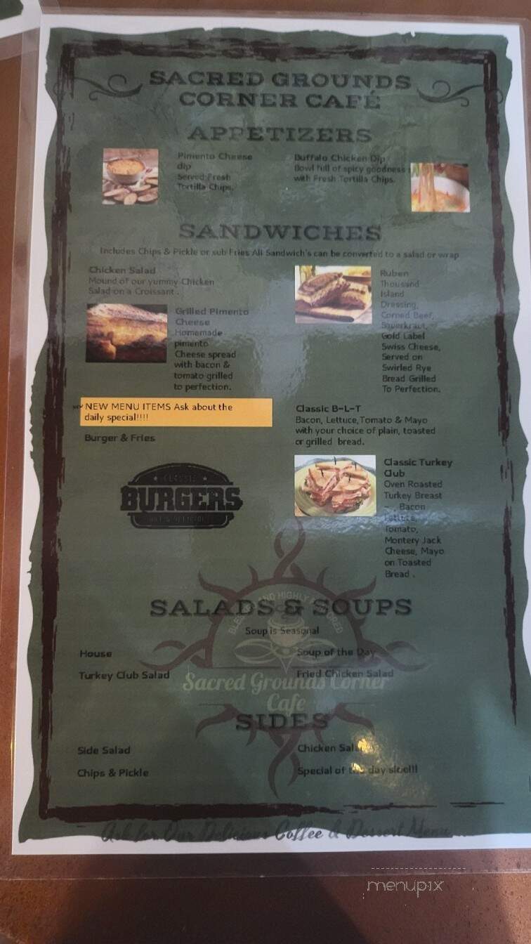 Sacred Grounds Corner Cafe - Social Circle, GA menu_pic