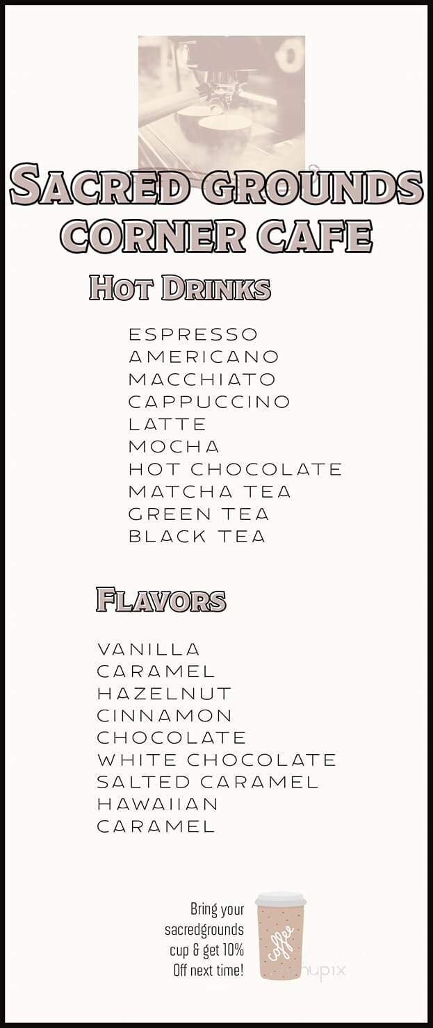 Sacred Grounds Corner Cafe - Social Circle, GA menu_pic