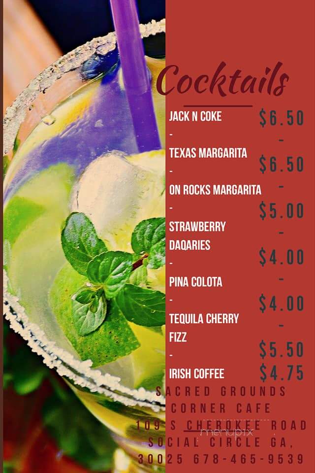 Sacred Grounds Corner Cafe - Social Circle, GA menu_pic