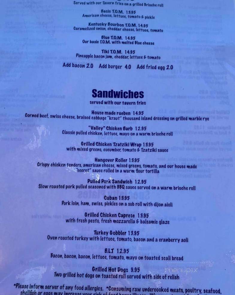 Tavern on Merrimack - Lawrence, MA menu_pic