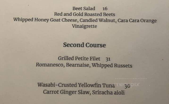The Atlantic Bistro - Marion, MA menu_pic
