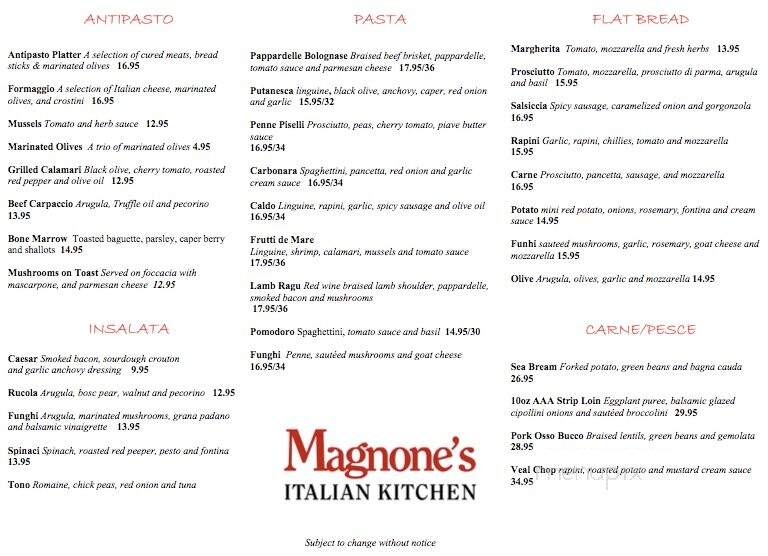 Magnone's Italian Kitchen - Blue Mountains, ON menu_pic