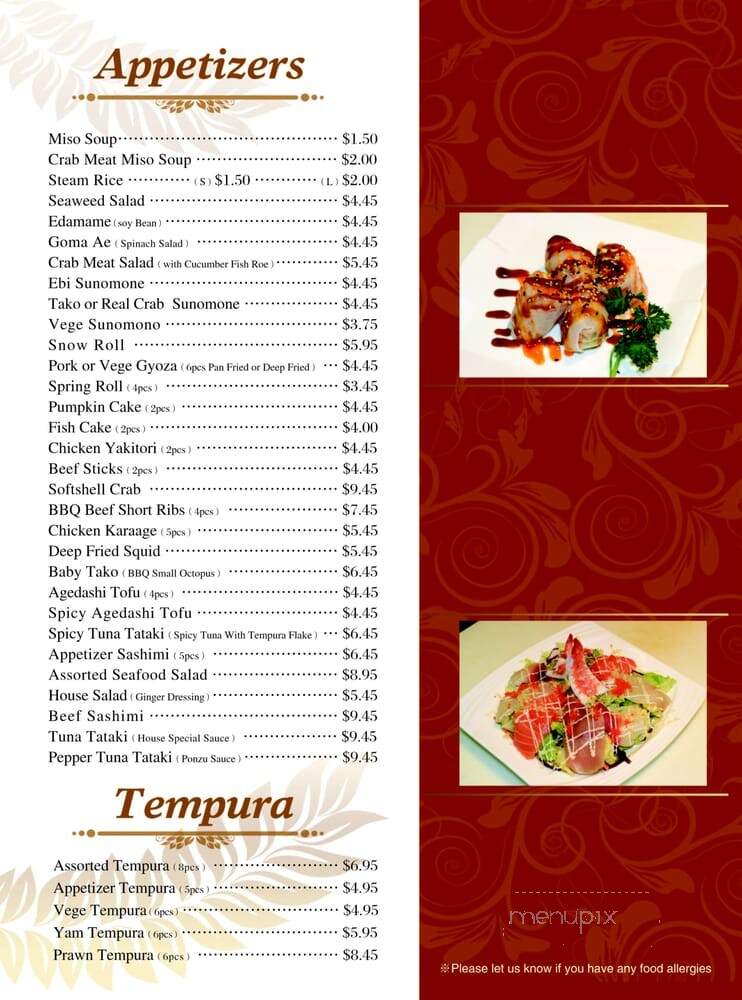 Osaka Sushi - Vancouver, BC menu_pic