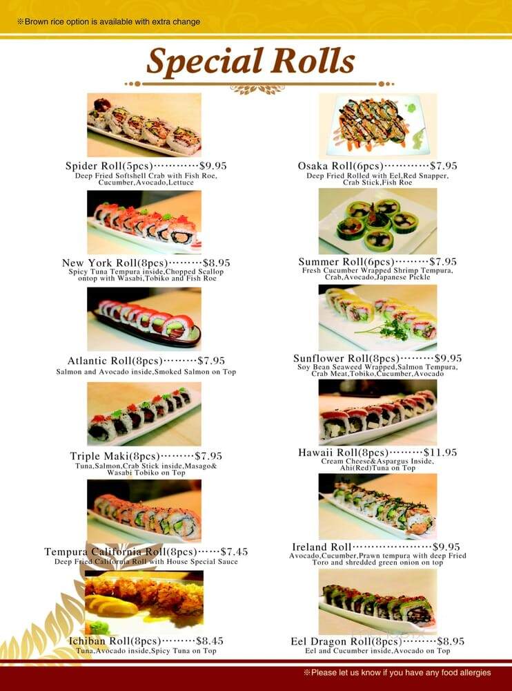 Osaka Sushi - Vancouver, BC menu_pic