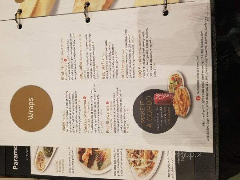 Paramount Fine Foods - Markham, ON menu_pic