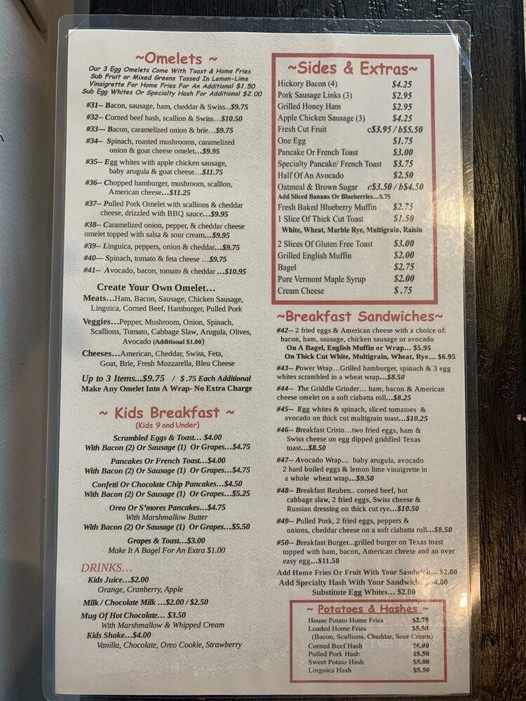 The Griddle Cafe - Medfield, MA menu_pic