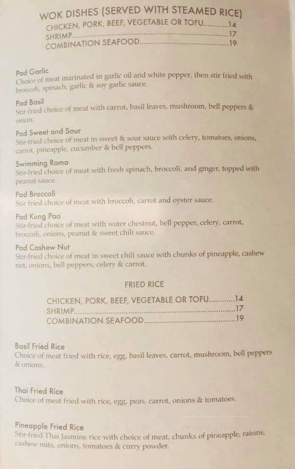 Big Sky Thai - Livingston, MT menu_pic