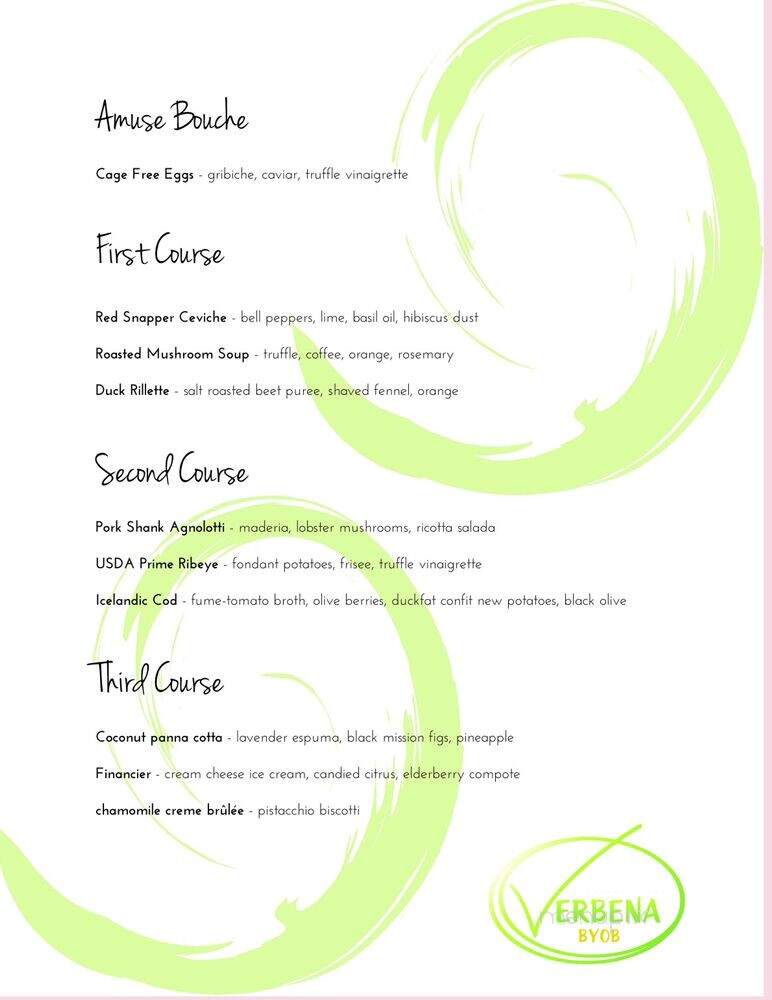 Verbena BYOB - Kennett Square, PA menu_pic
