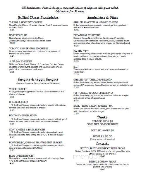 The Silver Cow - Jacksonville, FL menu_pic