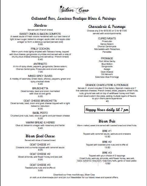 The Silver Cow - Jacksonville, FL menu_pic