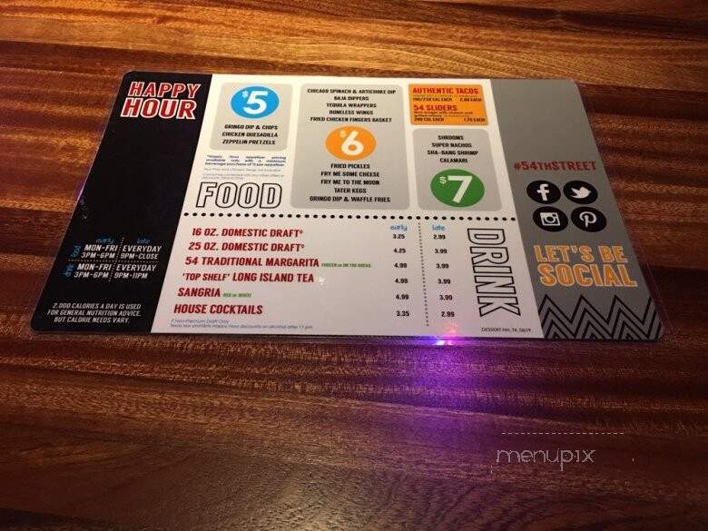 54th Street Restaurant And Drafthouse - Euless, TX menu_pic
