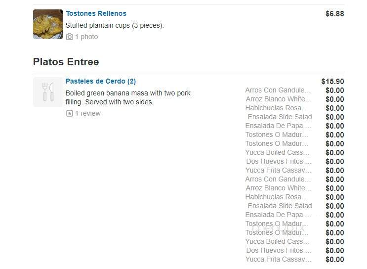 Papi's Puerto Rican Cuisine - Charlotte, NC menu_pic