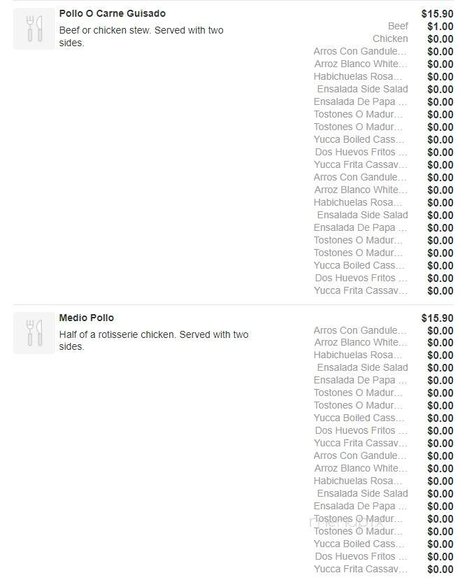 Papi's Puerto Rican Cuisine - Charlotte, NC menu_pic