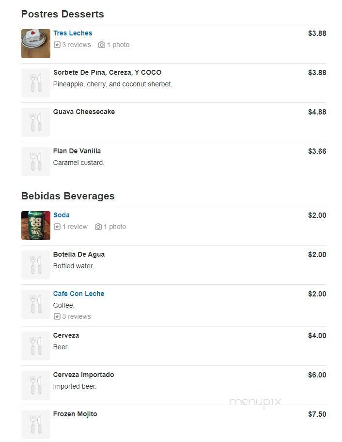 Papi's Puerto Rican Cuisine - Charlotte, NC menu_pic