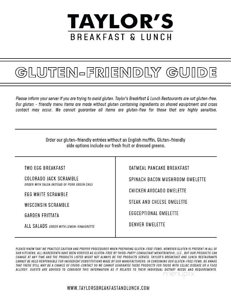Taylor's Breakfast and Lunch - Panama City, FL menu_pic