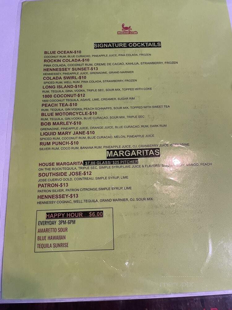 Rockin Crab - Stockbridge, GA menu_pic