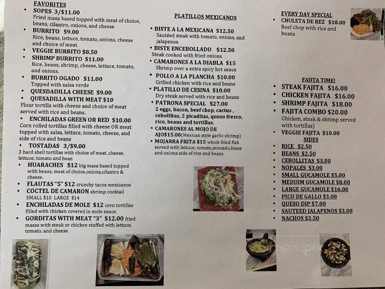 La Patrona - Franklinville, NJ menu_pic