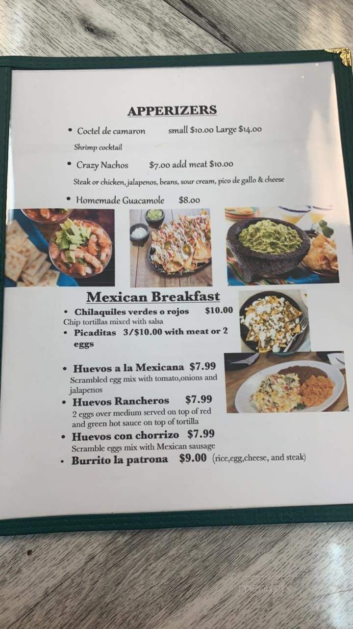 La Patrona - Franklinville, NJ menu_pic
