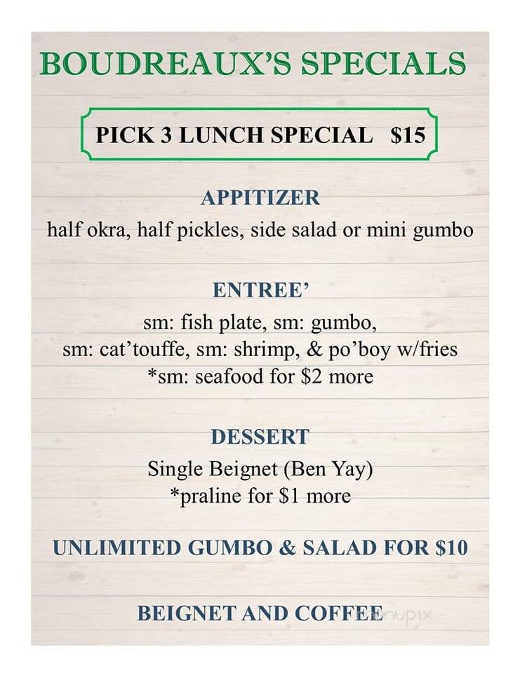 The Lost Cajun - Canon City, CO menu_pic