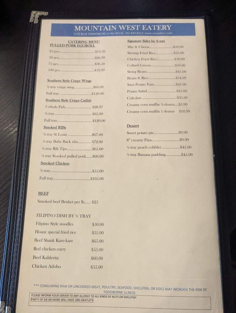 Mountain West Eatery - Las Vegas, NV menu_pic