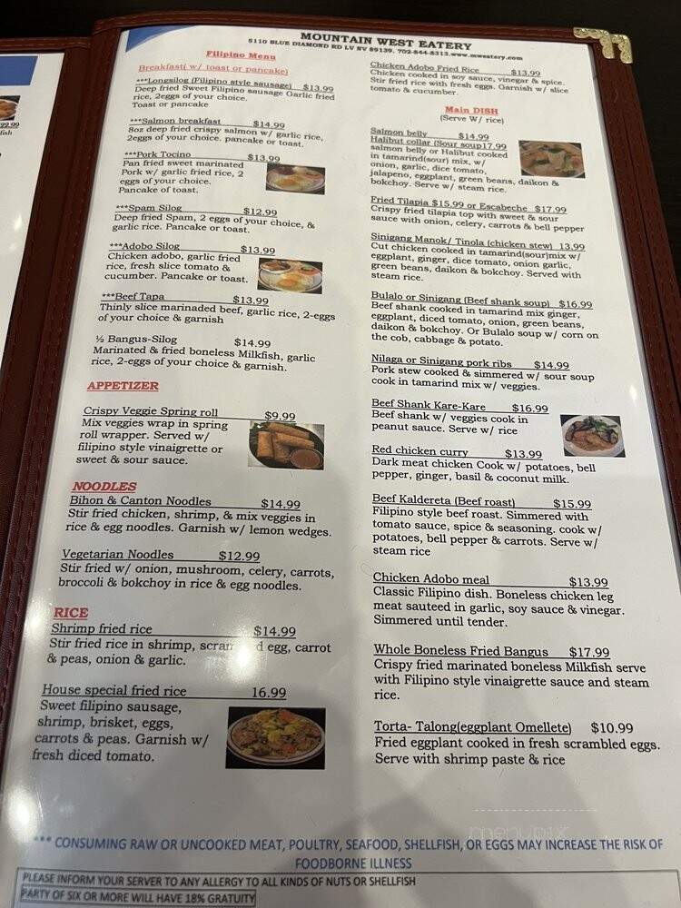 Mountain West Eatery - Las Vegas, NV menu_pic