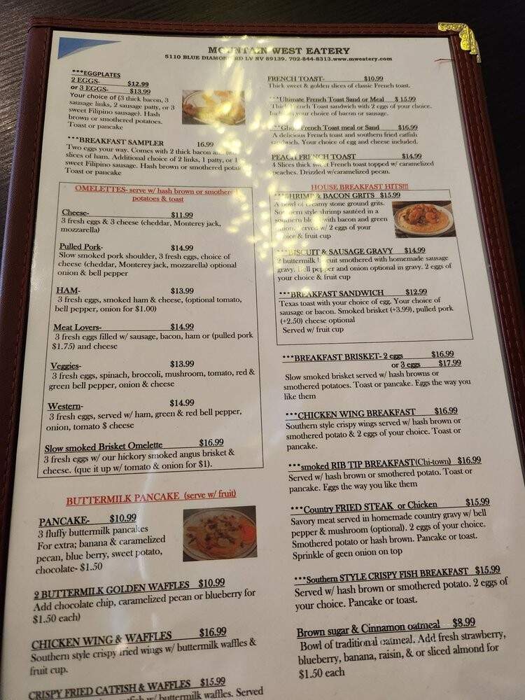 Mountain West Eatery - Las Vegas, NV menu_pic