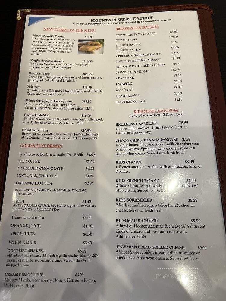 Mountain West Eatery - Las Vegas, NV menu_pic