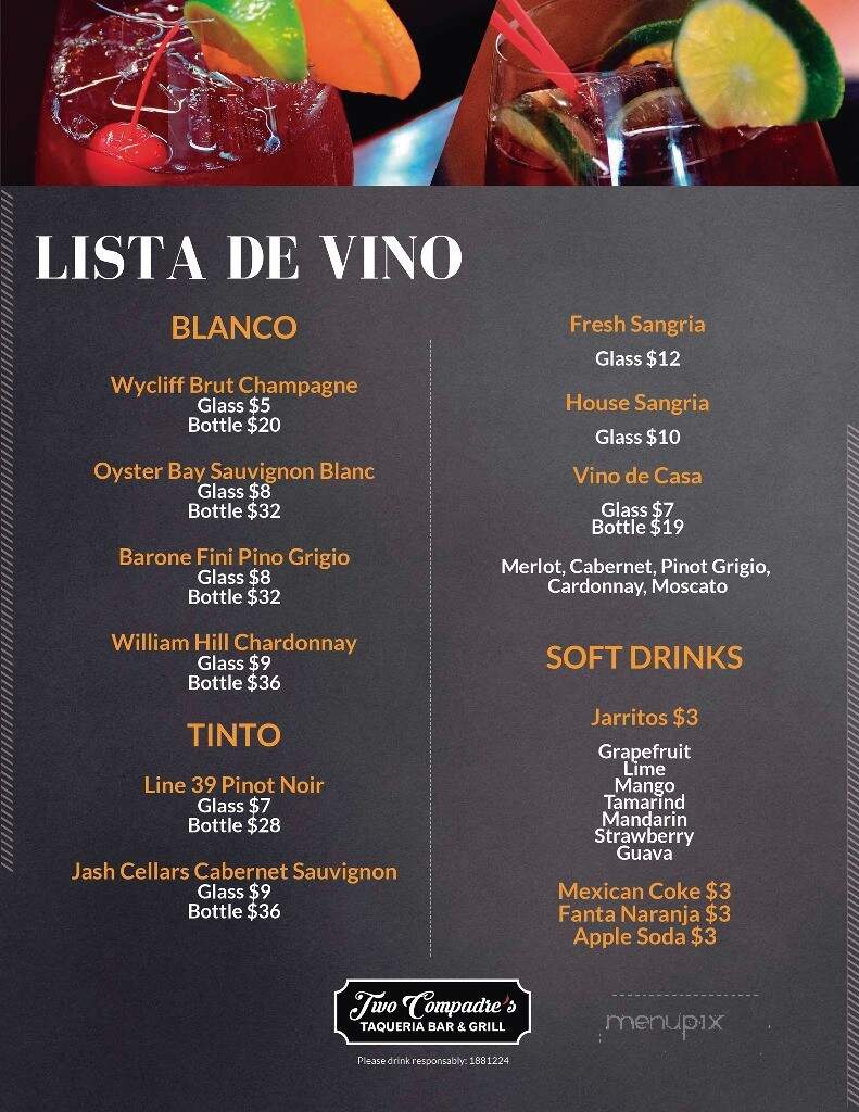 Two Compadres Taqueria Bar & Grill - Midlothian, VA menu_pic