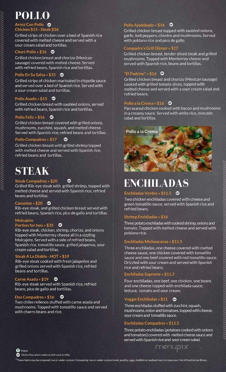 Two Compadres Taqueria Bar & Grill - Midlothian, VA menu_pic