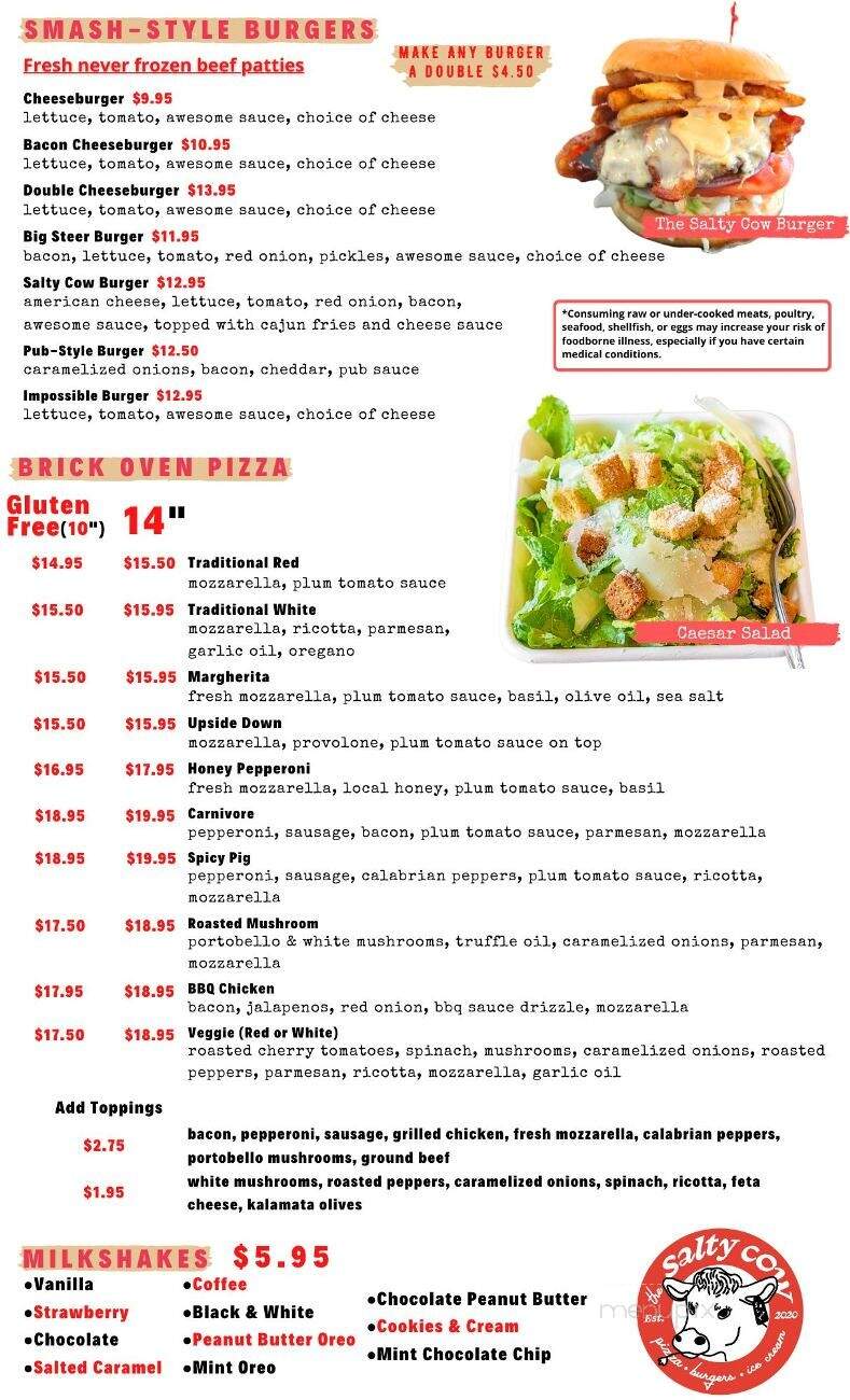 Salty Cow - West Chester, PA menu_pic