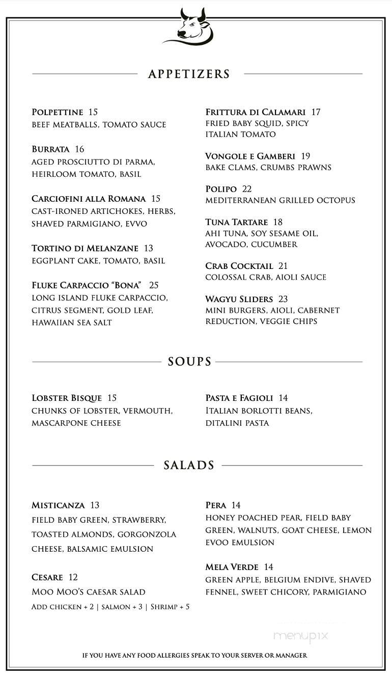 Moo Moo Italian Steakhouse - Cresskill, NJ menu_pic