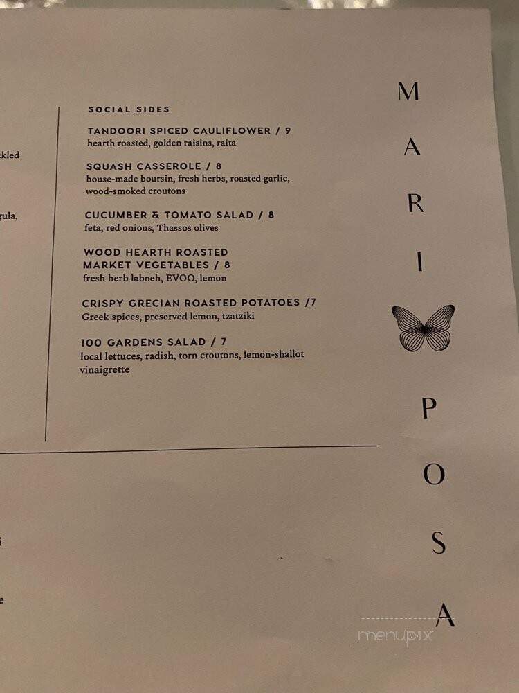Mariposa - Charlotte, NC menu_pic