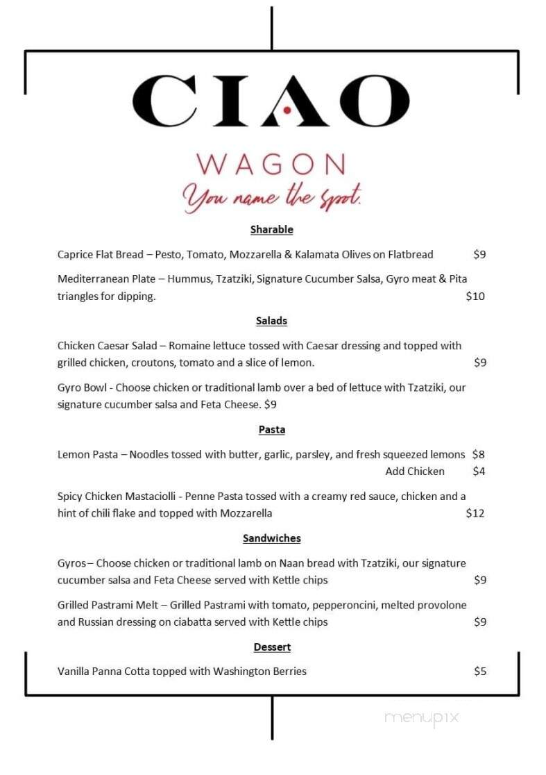 The Ciao Wagon - Kennewick, WA menu_pic