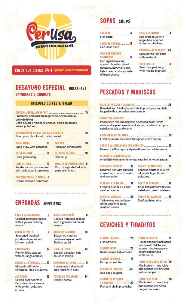 Perusa Peruvian Cuisine - Wall Township, NJ menu_pic