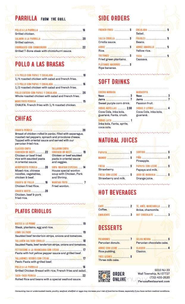 Perusa Peruvian Cuisine - Wall Township, NJ menu_pic