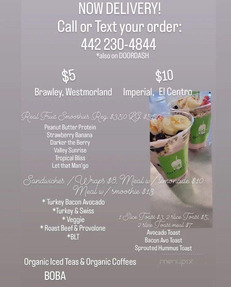 One Drop Cafe - Brawley, CA menu_pic