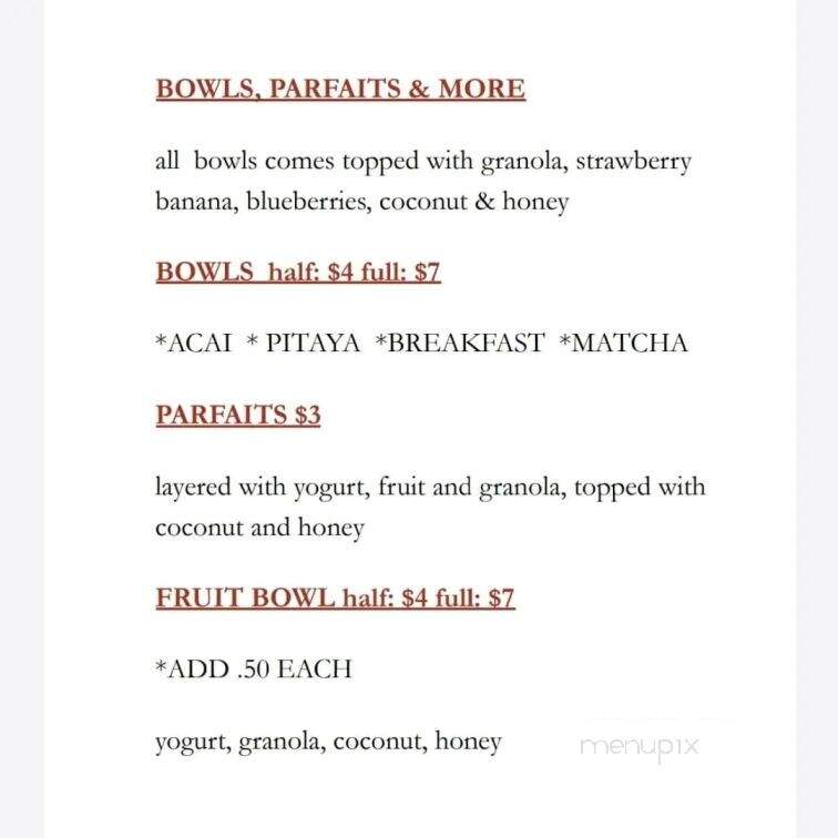 One Drop Cafe - Brawley, CA menu_pic