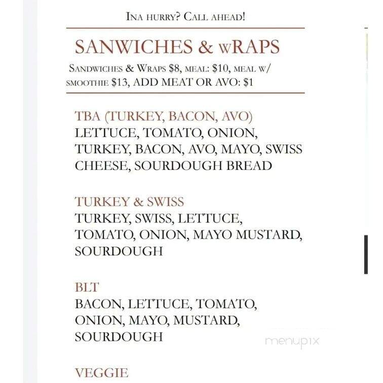 One Drop Cafe - Brawley, CA menu_pic