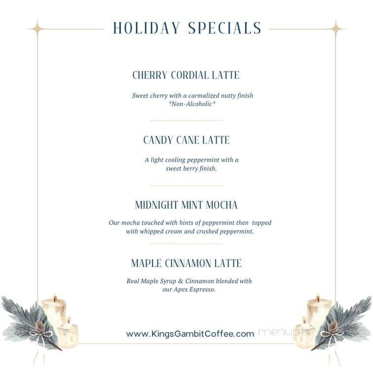 King's Gambit Coffee - Belvidere, NJ menu_pic